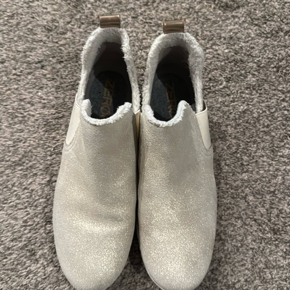 Cole Haan Zero Grand boot. Cream with gold glitter. Size 8.